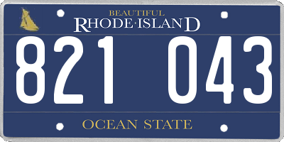 RI license plate 821043