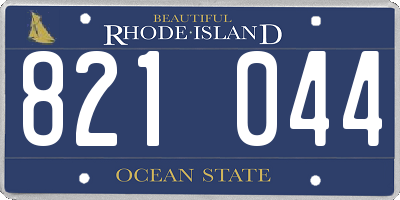 RI license plate 821044