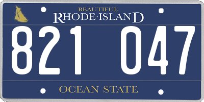 RI license plate 821047