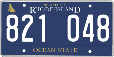 RI license plate 821048