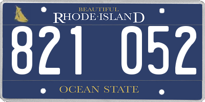 RI license plate 821052