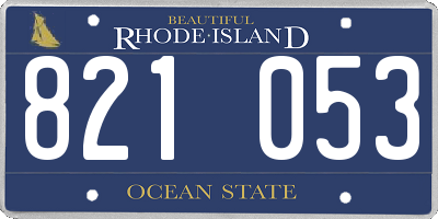RI license plate 821053