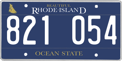 RI license plate 821054