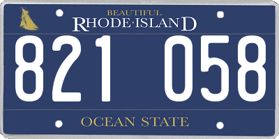 RI license plate 821058