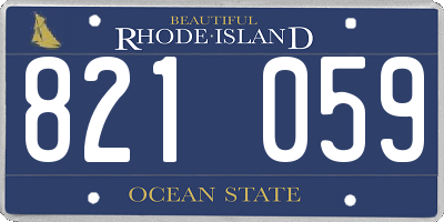 RI license plate 821059