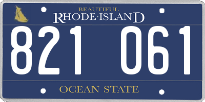RI license plate 821061