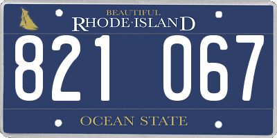 RI license plate 821067