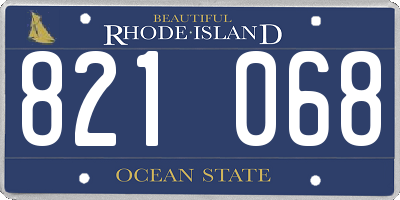 RI license plate 821068