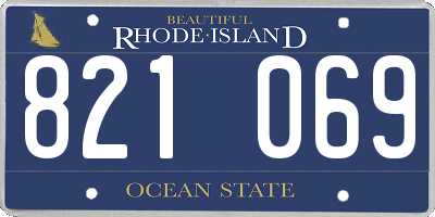 RI license plate 821069
