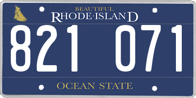 RI license plate 821071