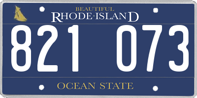 RI license plate 821073