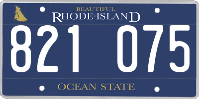 RI license plate 821075