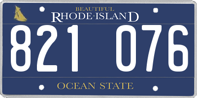 RI license plate 821076