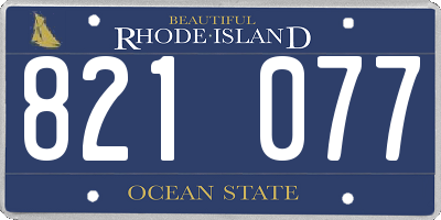 RI license plate 821077