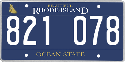RI license plate 821078