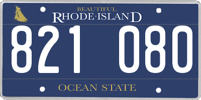 RI license plate 821080