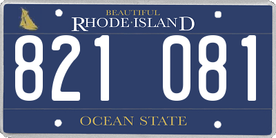 RI license plate 821081