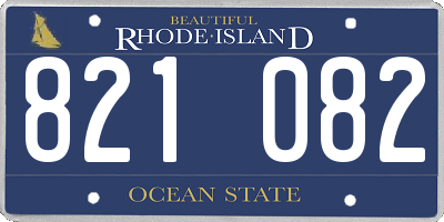 RI license plate 821082