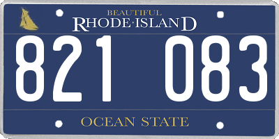 RI license plate 821083