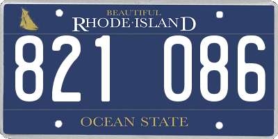 RI license plate 821086