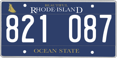 RI license plate 821087