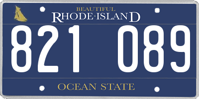 RI license plate 821089