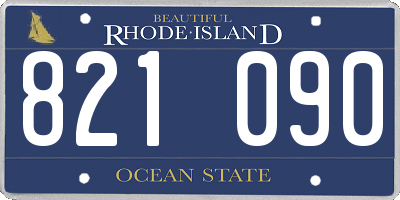 RI license plate 821090