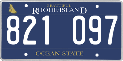 RI license plate 821097