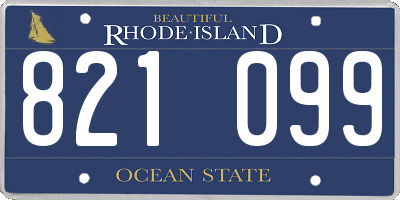 RI license plate 821099
