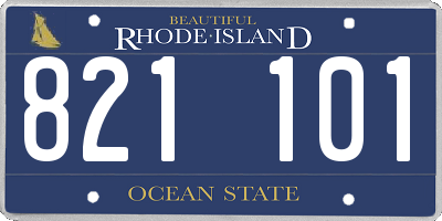 RI license plate 821101