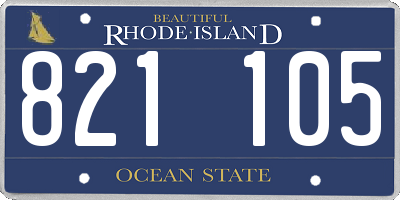 RI license plate 821105