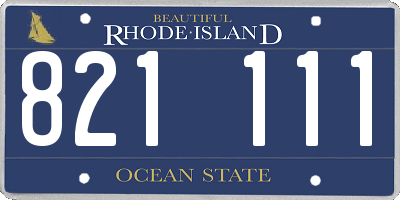 RI license plate 821111