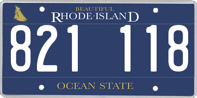 RI license plate 821118