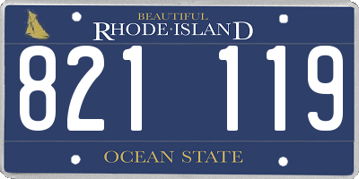 RI license plate 821119