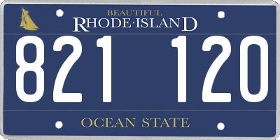 RI license plate 821120