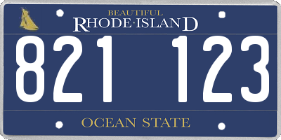 RI license plate 821123