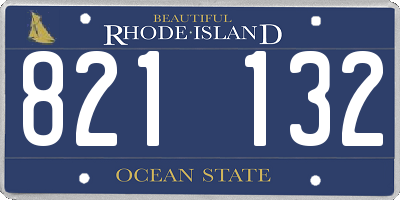 RI license plate 821132