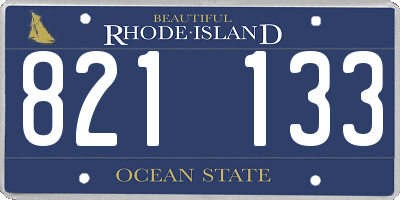 RI license plate 821133