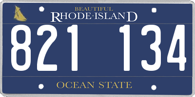 RI license plate 821134