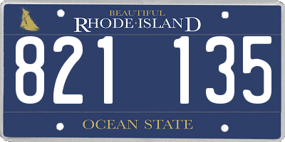 RI license plate 821135