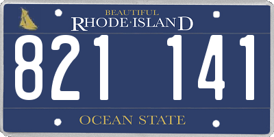 RI license plate 821141
