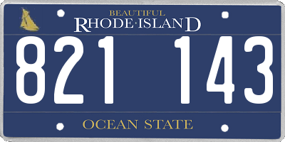 RI license plate 821143