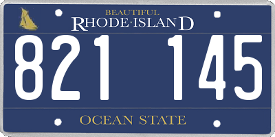 RI license plate 821145