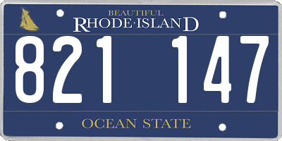 RI license plate 821147
