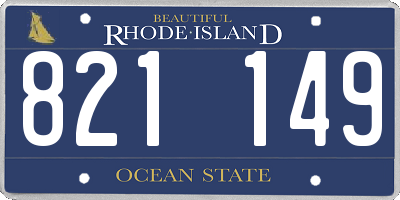 RI license plate 821149