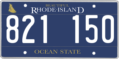 RI license plate 821150