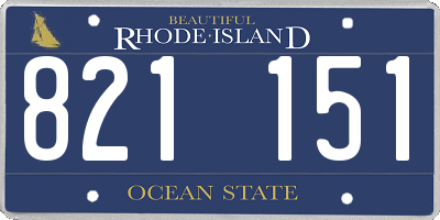 RI license plate 821151
