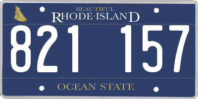 RI license plate 821157