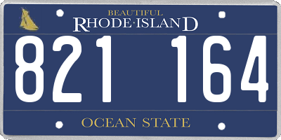RI license plate 821164