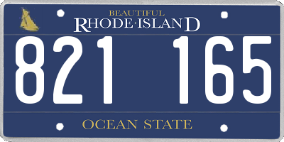 RI license plate 821165
